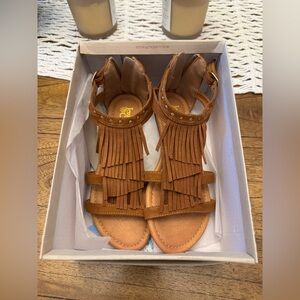 Jessica Cline Fringe Sandals